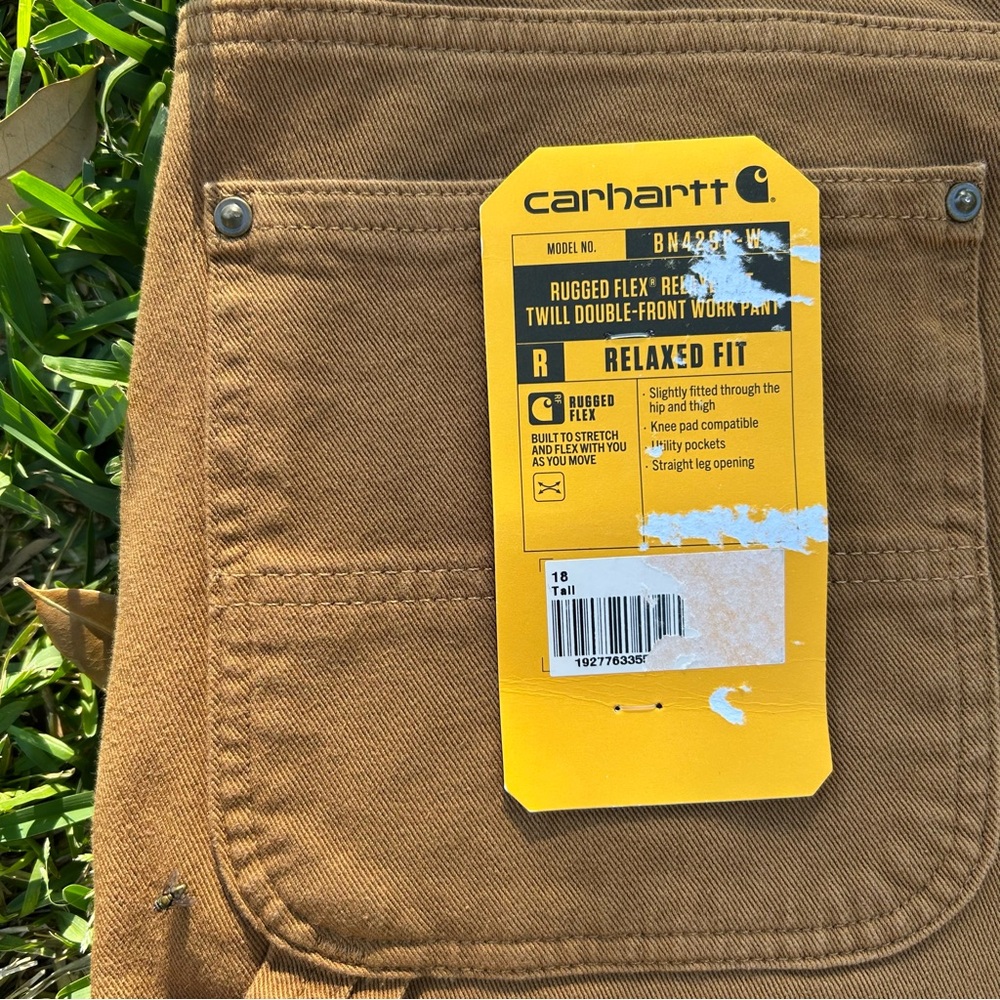 Carhartt Double Front Relaxed Fit Rugged Flex Pants Women’s Size 18 Tall B6 - Picture 2 of 8